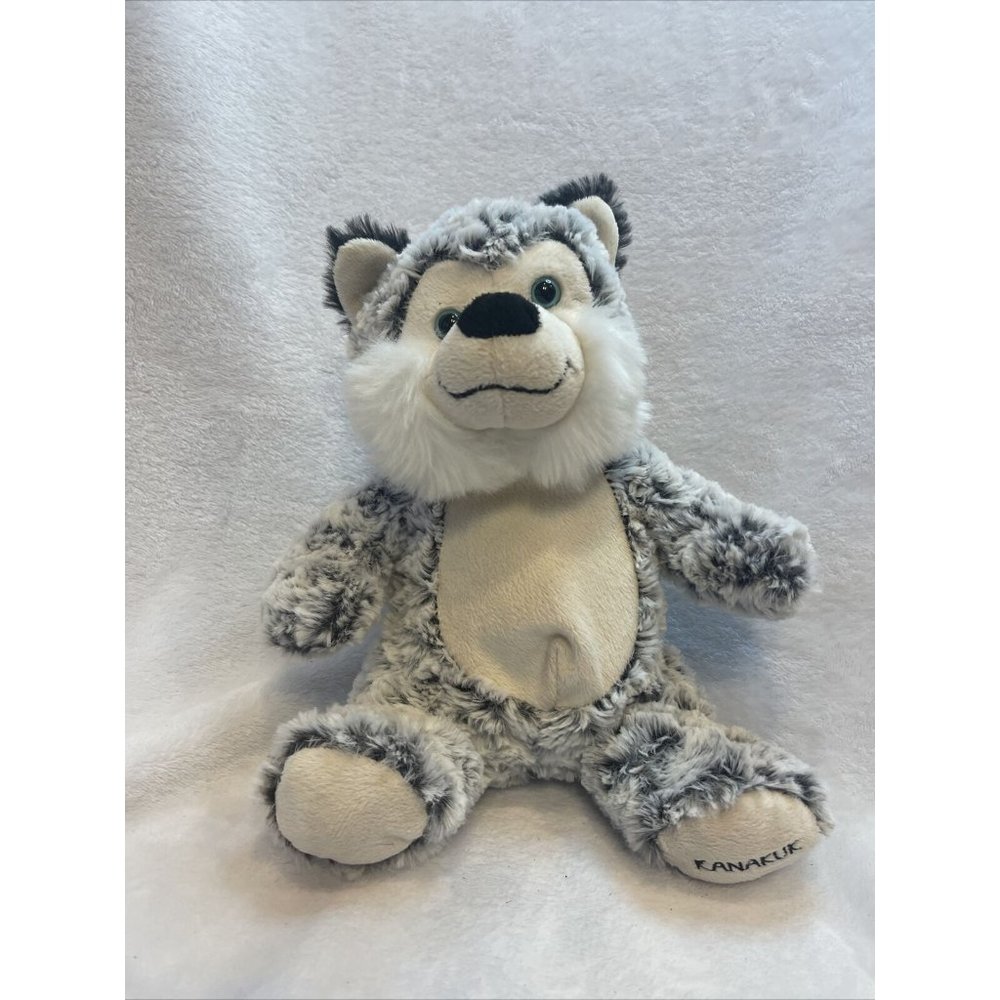 Wolf Dollibu‎ Black Grey White Plush Blue Eyes Stuffed Animal 10” Kanakuk